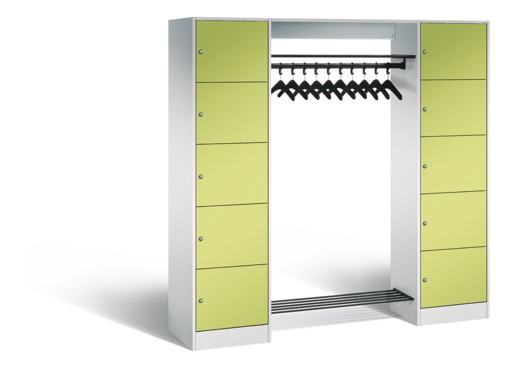 Produktbild C+P Garderobenfächerschrank Serie 8070 1950 x 1870 x 480 mm lichtgrau viridingrün