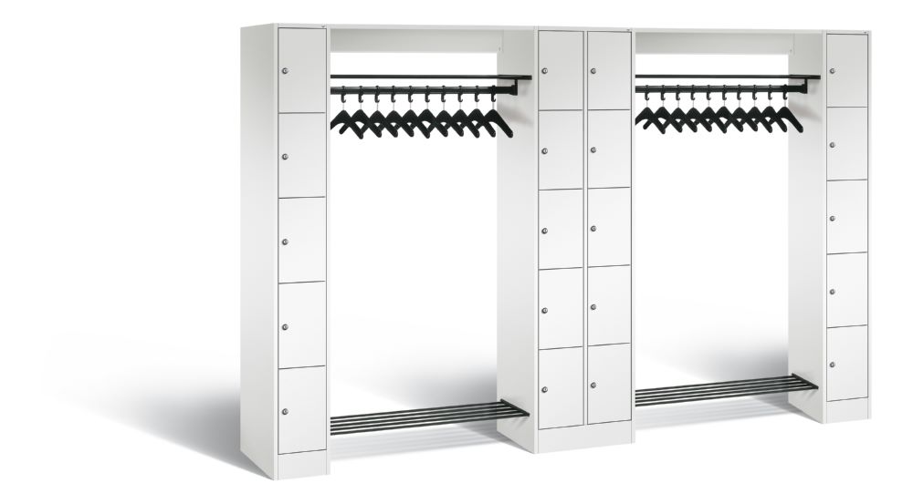 Produktbild C+P Garderobefächerschrank Serie 8070 1950 x 2840 x 480 mm in weiß