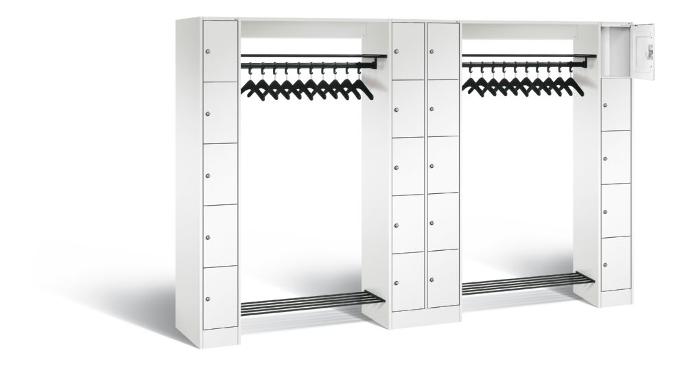 Produktbild C+P Garderobefächerschrank Serie 8070 1950 x 2840 x 480 mm in weiß bild 2