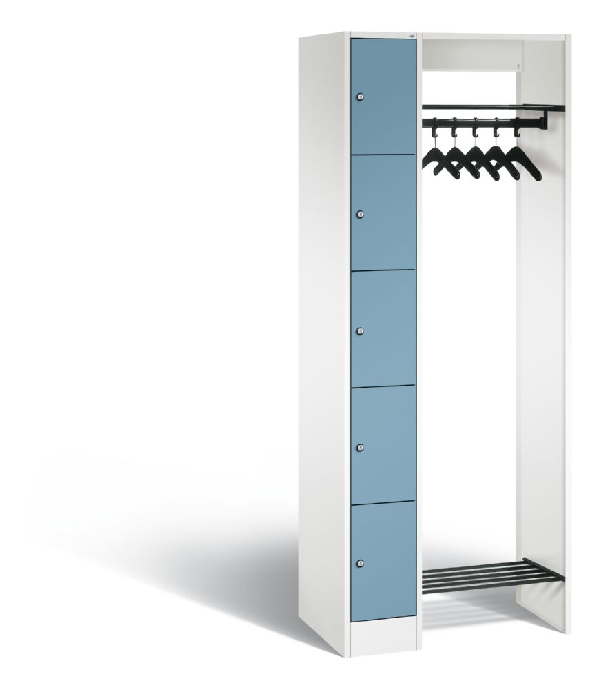 Produktbild C+P Garderobe Serie 8070 1 Schrank 5 Fächer weiß horizontblau 740 x 480 x 1950 mm
