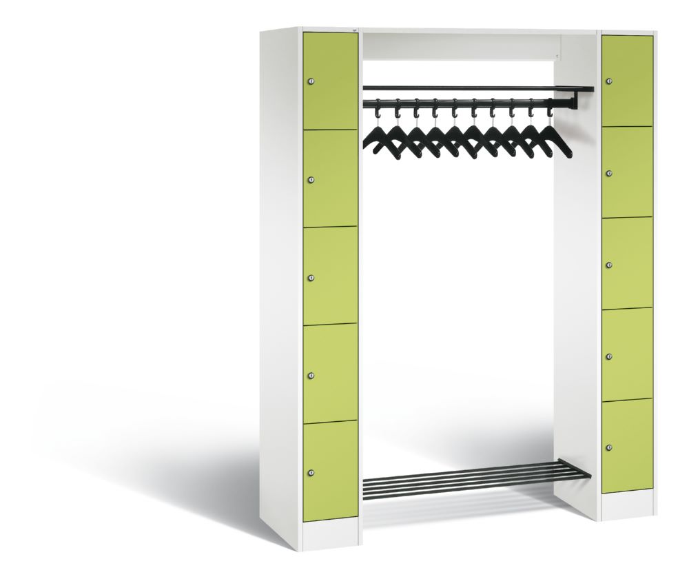 Produktbild C+P Garderobenfächerschrank Serie 8070 1950 x 1430 x 480 mm weiß viridingrün