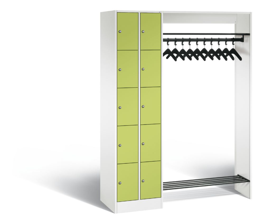 Produktbild C+P Garderobenfächerschrank Serie 8070 1950 x 1410 x 480 mm weiß viridingrün