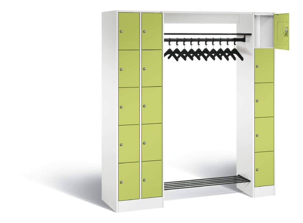 Produktbild C+P Garderobefächerschrank Serie 8070 1950 x 2100 x 480 mm weiß viridingrün bild 2