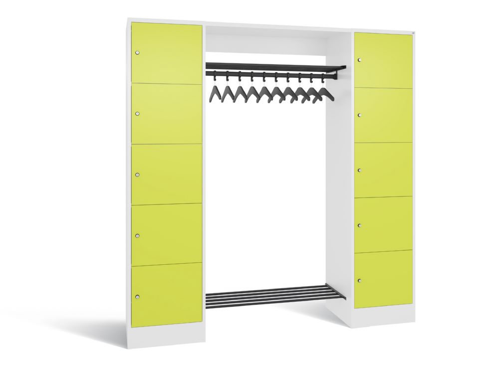 Produktbild C+P Garderobefächerschrank Serie 8070 1950 x 1870 x 480 mm weiß viridingrün