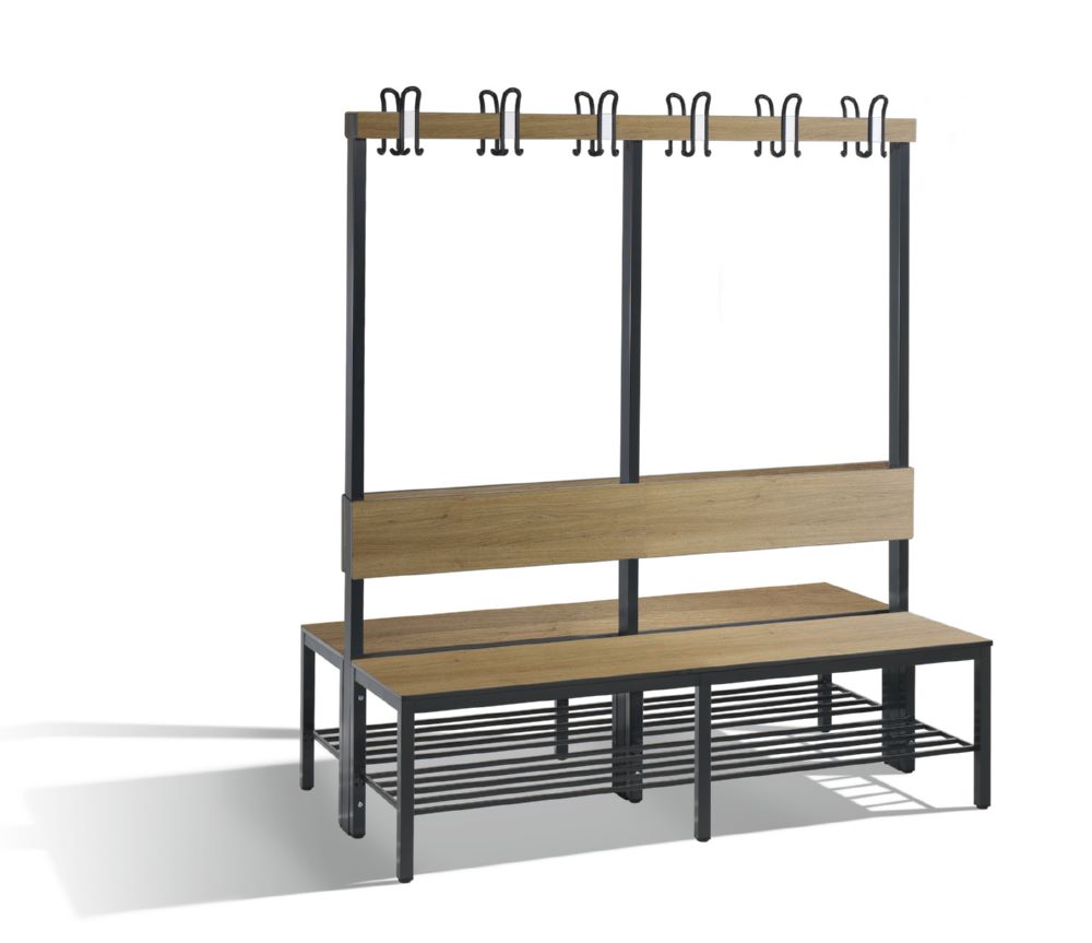 Produktbild C+P Garderobenbank 2-seitig Feuchtraum H 1650 x B 1500 x T 760 mm bild 1
