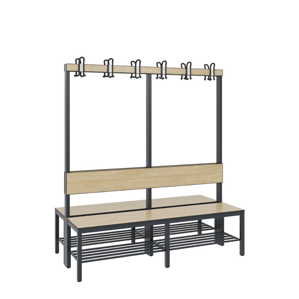 Produktbild C+P Garderobenbank 2-seitig Feuchtraum H 1650 x B 1500 x T 760 mm bild 2
