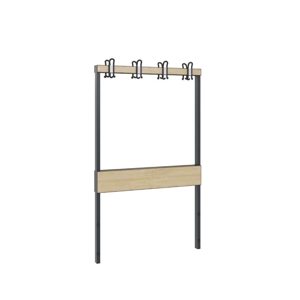 Produktbild C+P Garderobenbank 2 seitig für Feuchtraum schwarzgrau eiche 1000 x 1650 mm