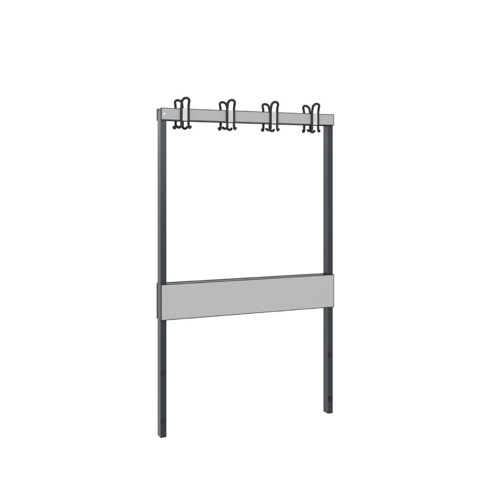 Produktbild C+P Garderobenbank 2 seitig für Feuchtraum schwarzgrau grau 1000 x 1650 mm