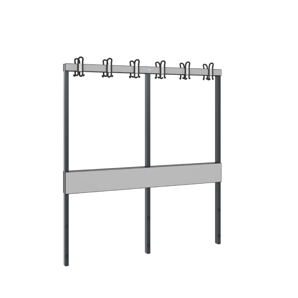 Produktbild C+P Garderobenbank für Feuchtraum schwarzgrau HPL grau 1500 x 750 x 1650 mm