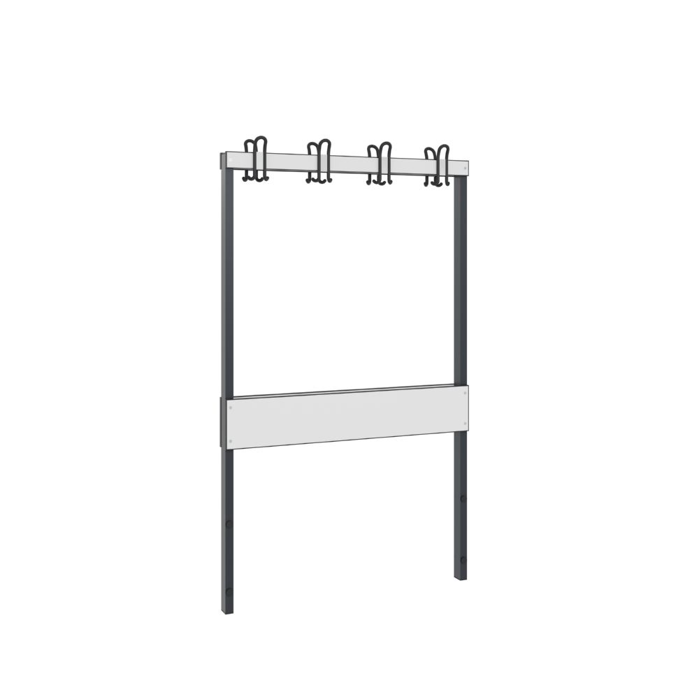 Produktbild C+P Garderobenbank 2 seitig für Feuchtraum schwarzgrau weiß 1000 x 1650 mm
