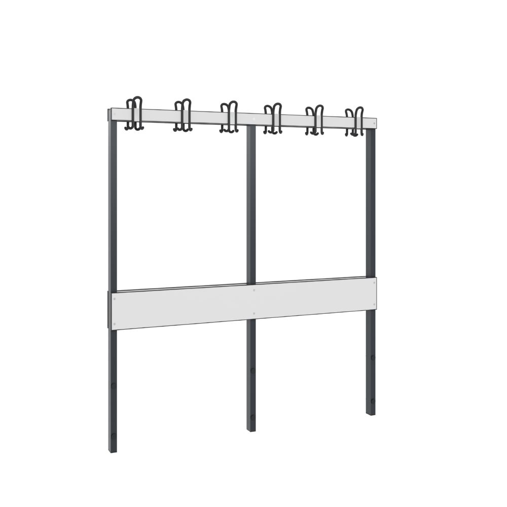 Produktbild C+P Garderobenteil für Feuchträume geeignet schwarzgrau HPL weiß