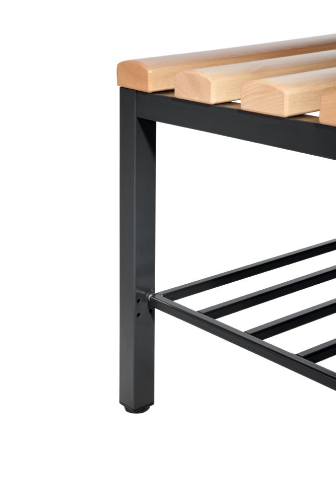 Produktbild C+P Garderobenbank mit Doppelhaken schwarzgrau 1000 x 400 x 1650 mm bild 3