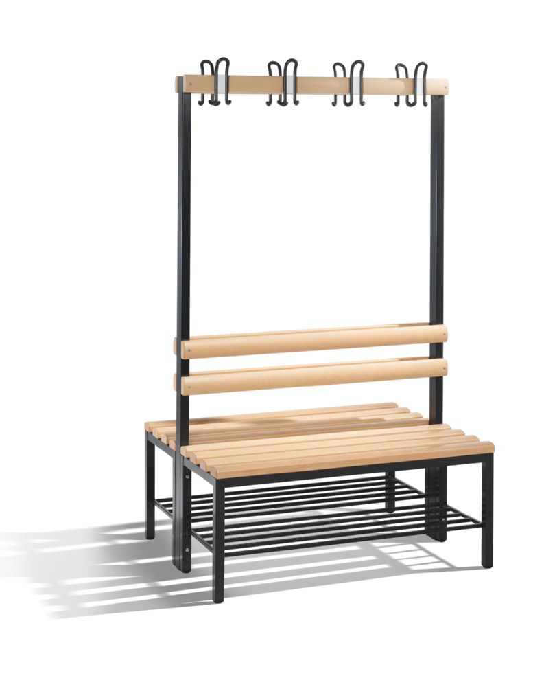 Produktbild C+P Garderobenbank 2 seitig Buche Hartholz 1000 x 750 x 1650 mm