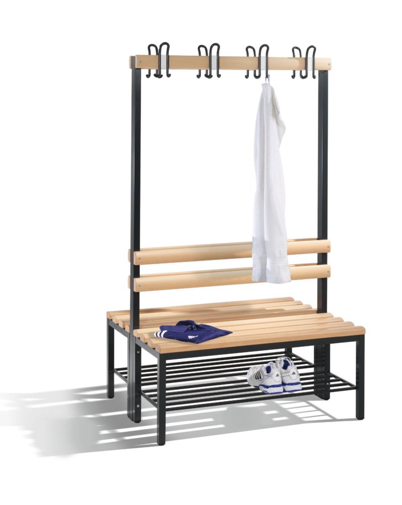 Produktbild C+P Garderobenbank 2 seitig Buche Hartholz 1000 x 750 x 1650 mm bild 2