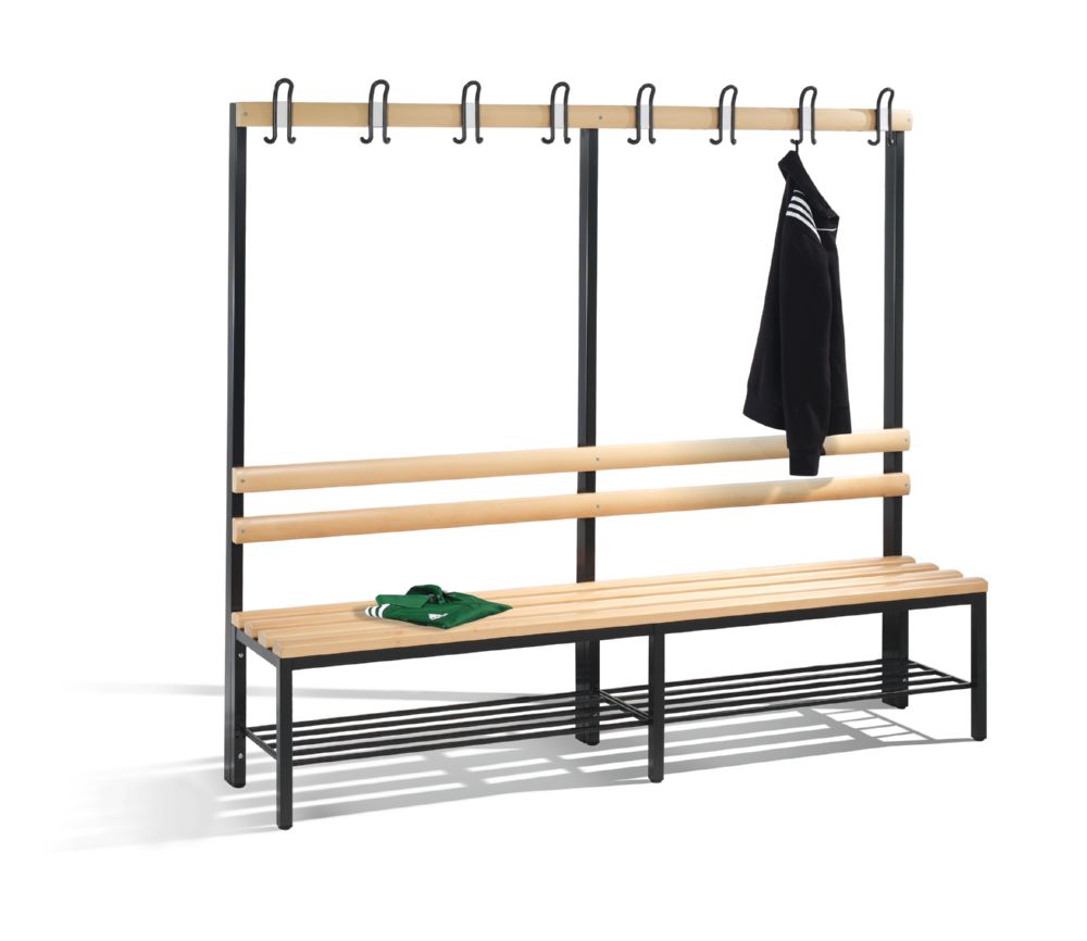 Produktbild C+P Garderobenbank Traglast bis 750 kg schwarzgrau 1960 x 400 x 1650 mm bild 2