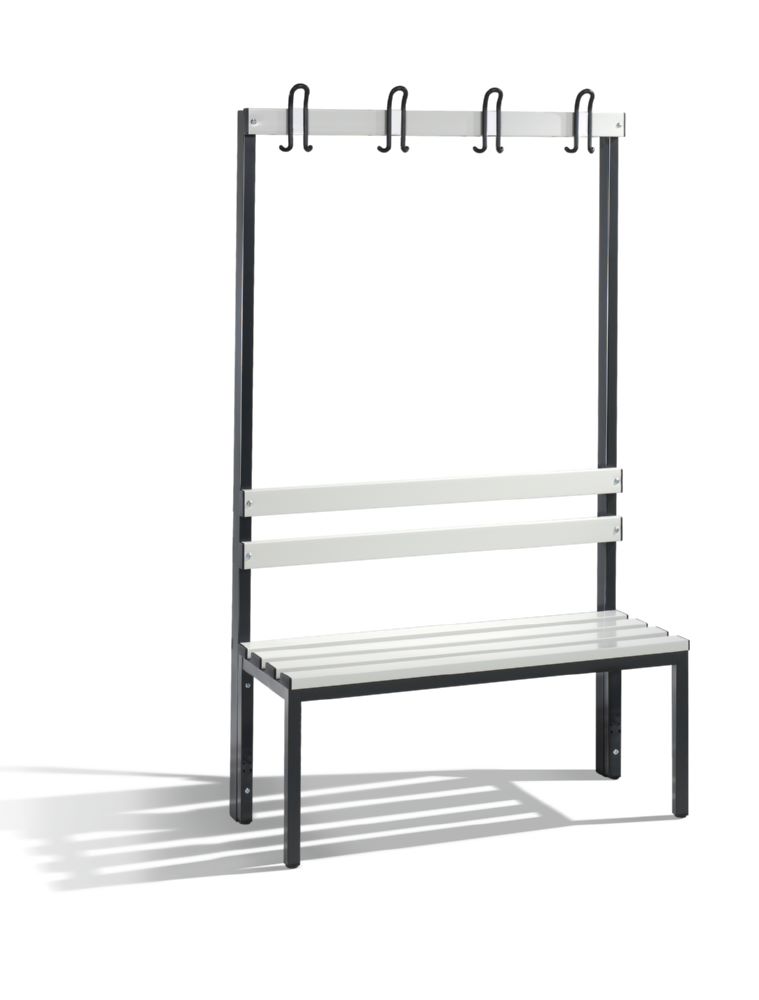 Produktbild C+P Garderobenbank schwarzgrau lichtgrau 1000 x 400 x 1650 mm