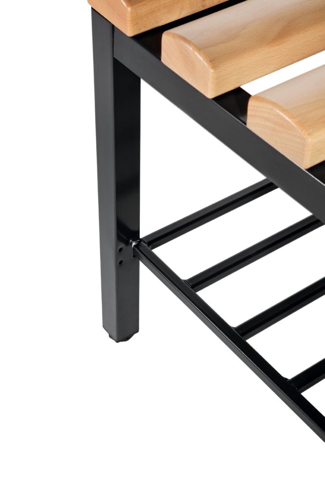 Produktbild C+P Umkleidebank mit 4 Füßen schwarzgrau lichtgrau 1000 x 400 x 1650 mm bild 3