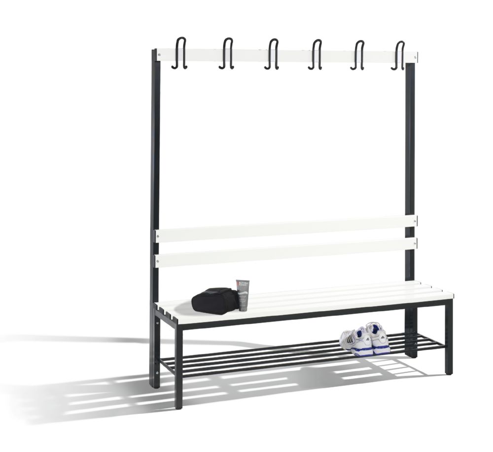 Produktbild C+P Garderobenbank 1 seitig Sitzfläche reinweiß 1500 x 400 x 1650 mm bild 2