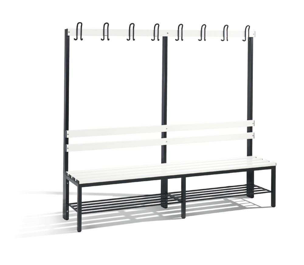 Produktbild C+P Garderobenbank Traglast 750 kg schwarzgrau reinweiß B 1960 mm bild 1