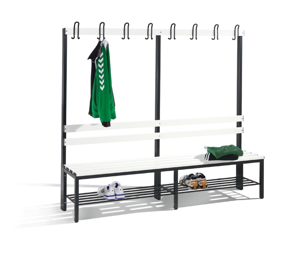 Produktbild C+P Garderobenbank Traglast 750 kg schwarzgrau reinweiß B 1960 mm bild 2