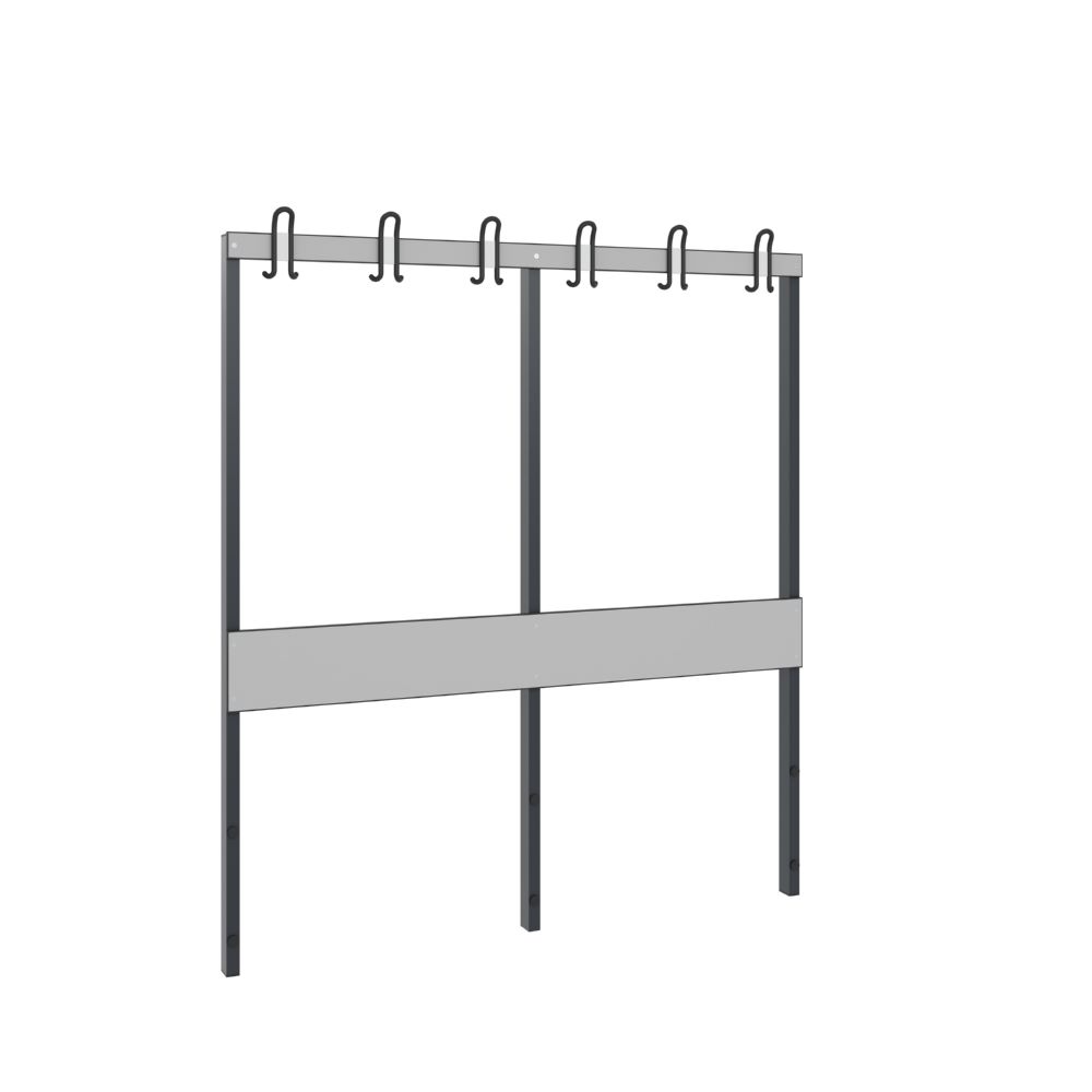Produktbild C+P Garderobenteil für Umkleidebank schwarzgrau grau 1500 x 1650 mm