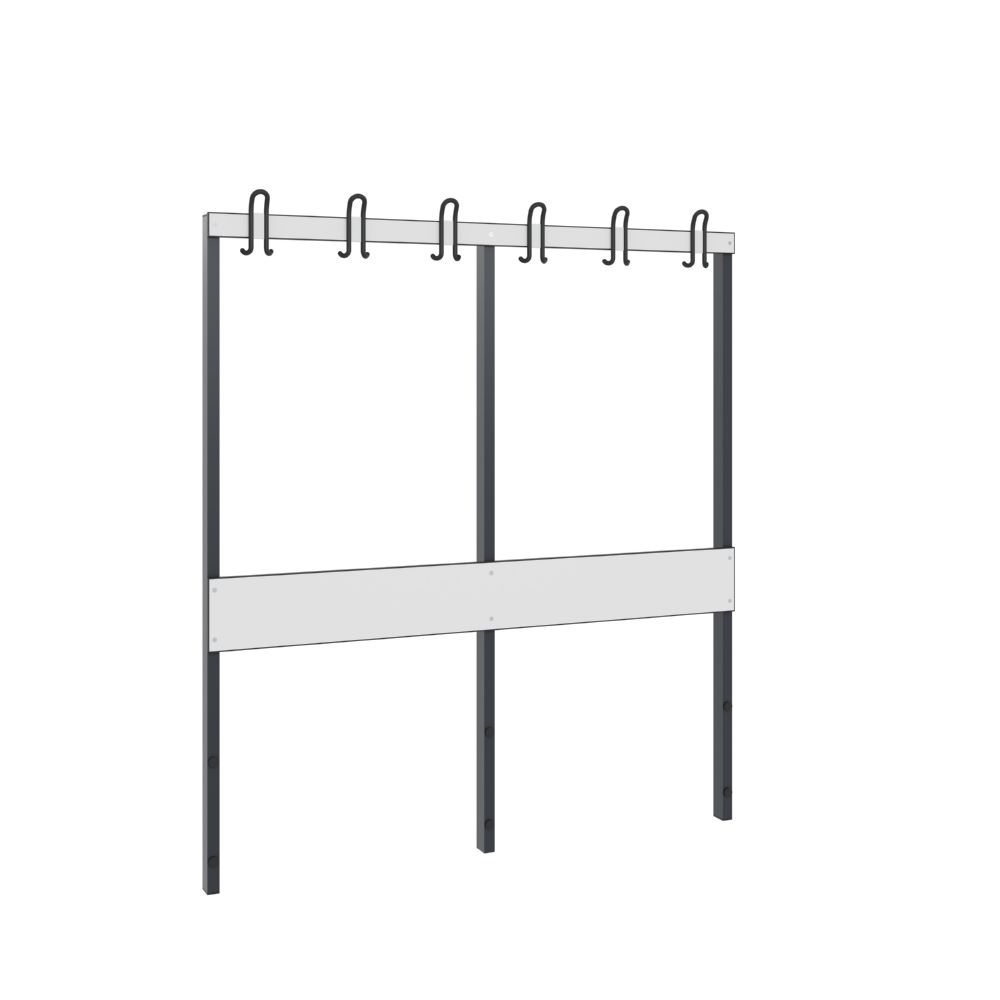 Produktbild C+P Garderobenteil für Umkleidebank schwarzgrau weiß 1500 x 1650 mm