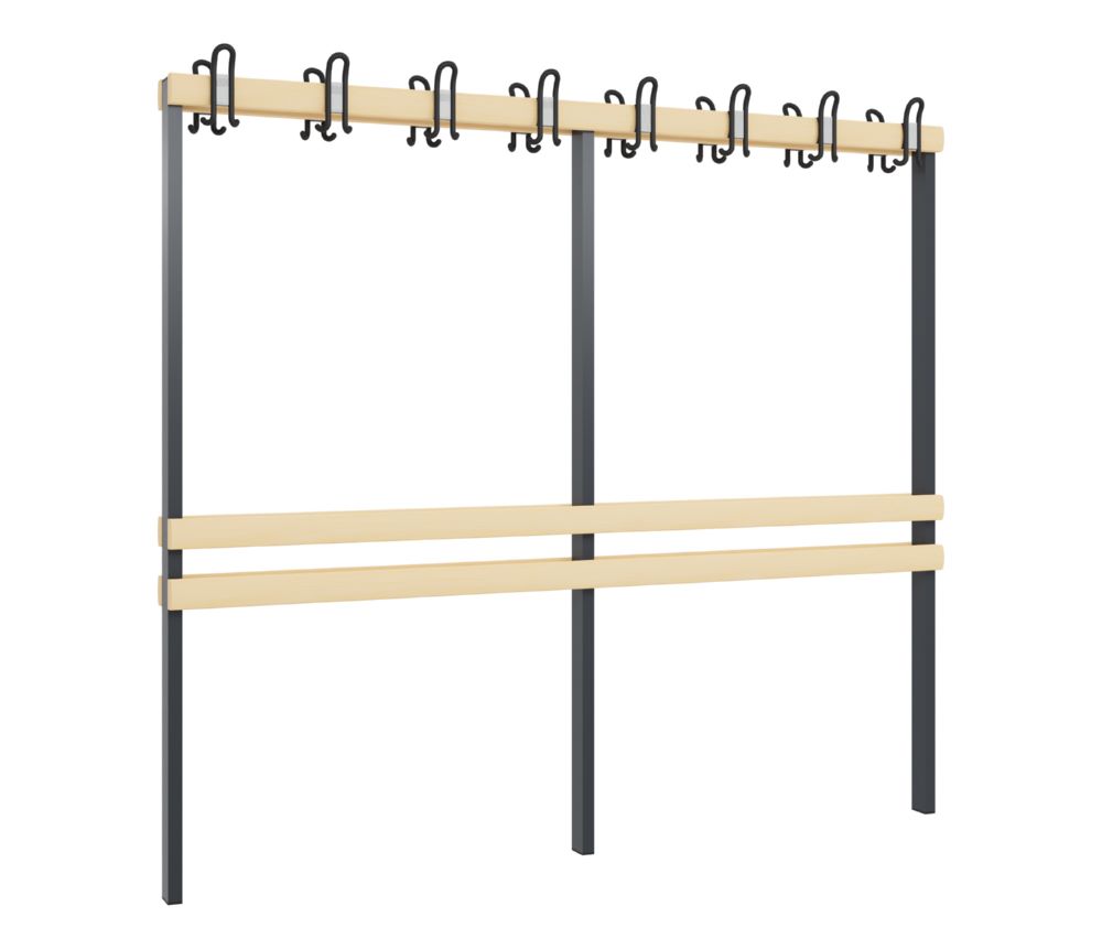 Produktbild C+P Garderobenteil Basic als Zwischenelement schwarzgrau 1960 x 750 x 1650 mm