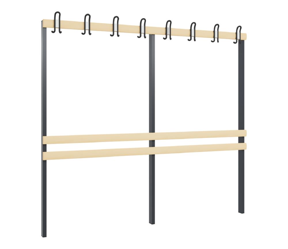 Produktbild C+P Garderobenteil für Sitzbank Basic 1650 x 1960 x 80 mm RAL 7021