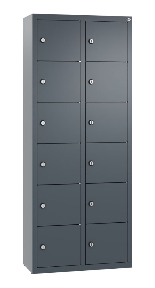 Produktbild C+P Kleingefachschrank 12 schmale Fächer in anthrazit 460 x 200 x 1130 mm