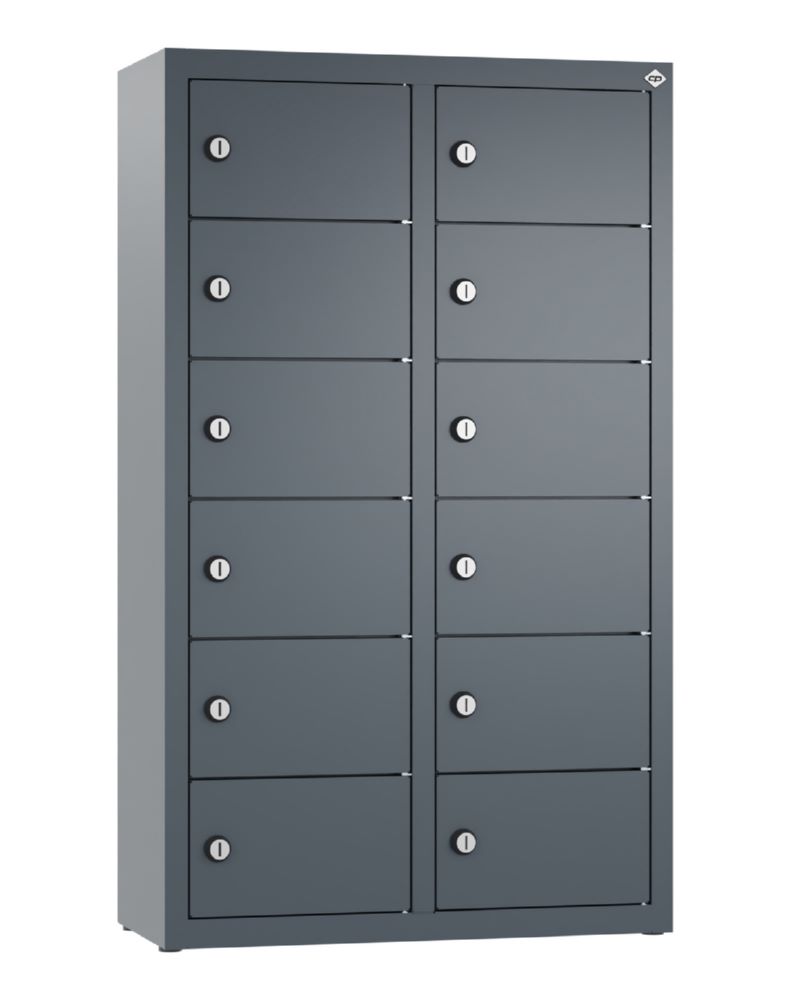 Produktbild C+P Kleingefachschrank 12 schmale Fächer anthrazit 460 x 200 x 770 mm