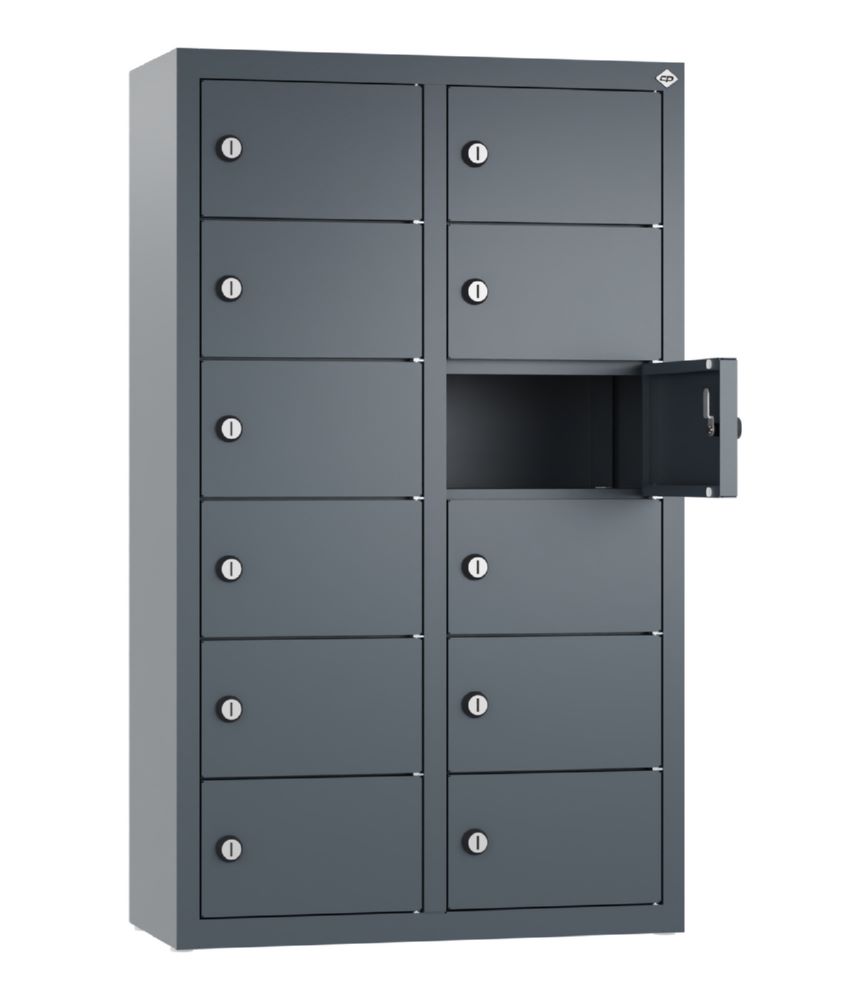 Produktbild C+P Kleingefachschrank 12 schmale Fächer anthrazit 460 x 200 x 770 mm bild 2