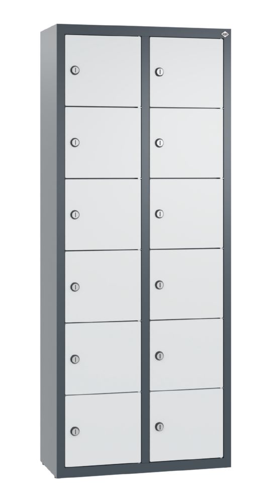 Produktbild C+P Kleingefachschrank 12 schmale Fächer dunkelgrau hellgrau 460 x 200 x 1130 mm