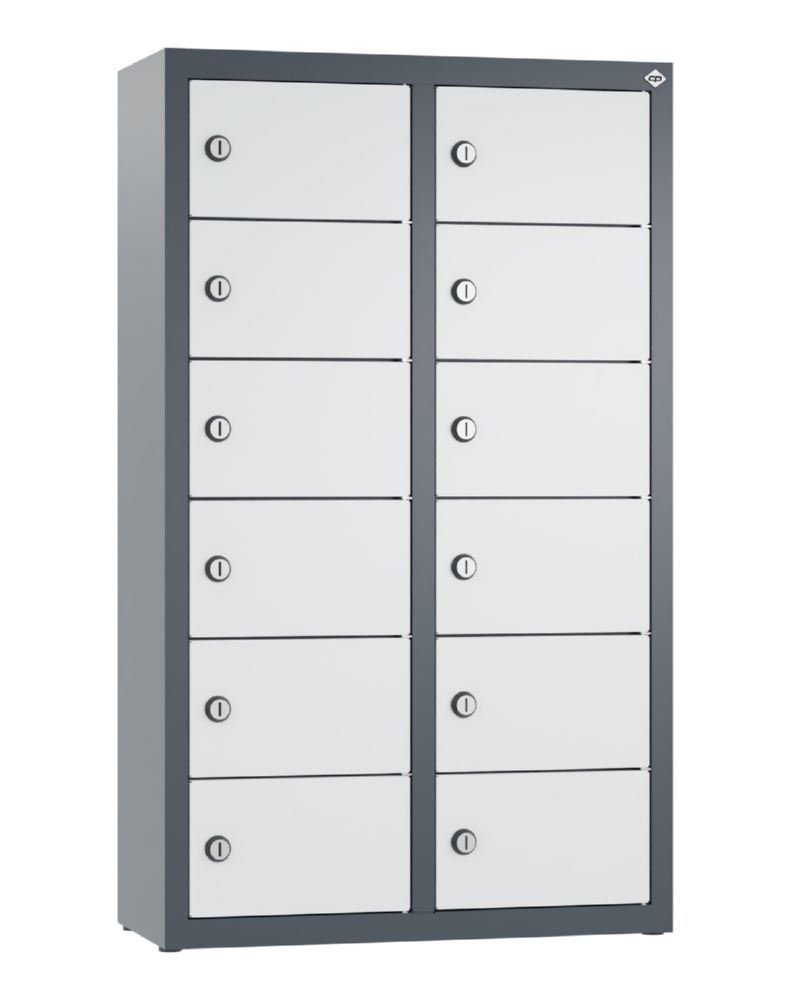 Produktbild C+P Kleingefachschrank 12 schmale Fächer anthrazit lichtgrau 460 x 200 x 770 mm