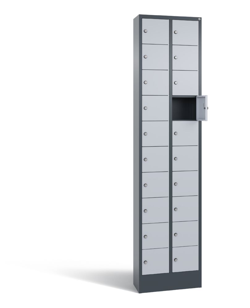 Produktbild C+P Kleingefachschrank 20 Fächer 1950 x 460 x 200 mm anthrazit weißaluminium bild 2