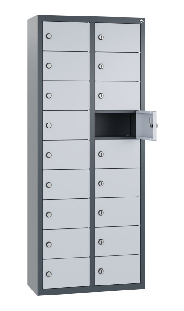 Produktbild C+P Kleingefachschrank 18 Fächer 1130 x 460 x 200 mm anthrazit weißaluminium bild 2