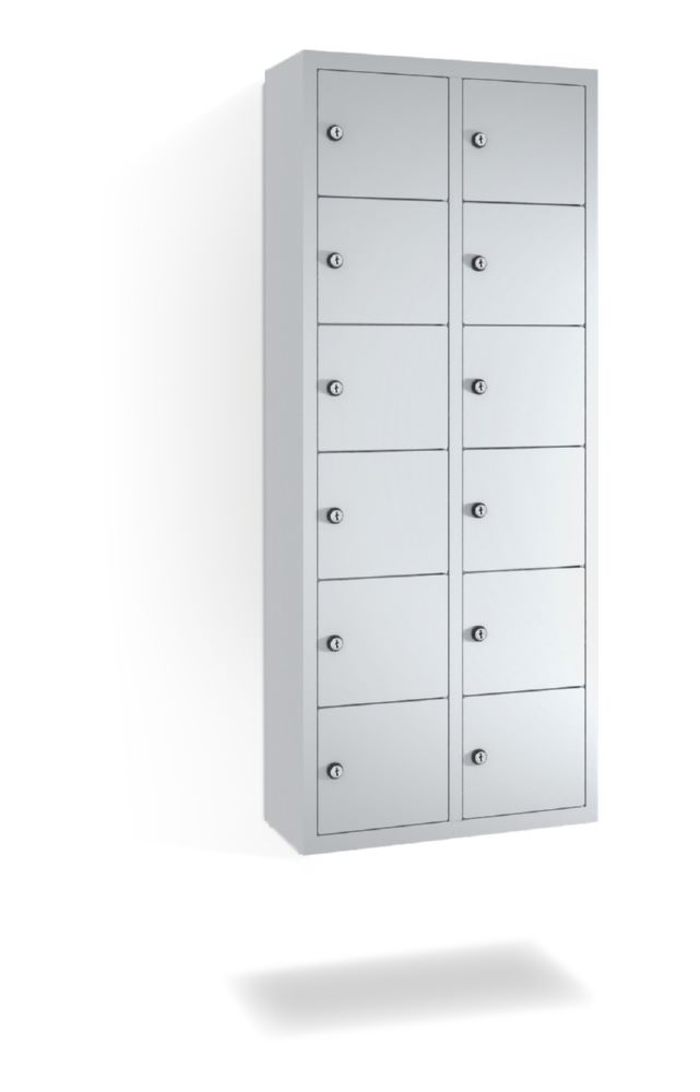 Produktbild C+P Kleingefachschrank 12 schmale Fächer in lichtgrau 460 x 200 x 1130 mm
