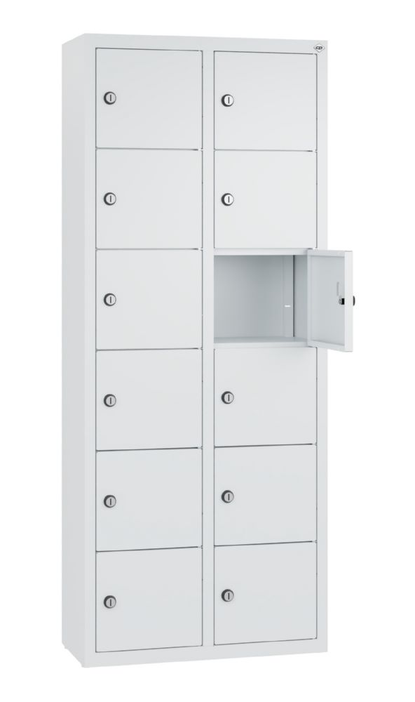 Produktbild C+P Kleingefachschrank 12 schmale Fächer in lichtgrau 460 x 200 x 1130 mm bild 2