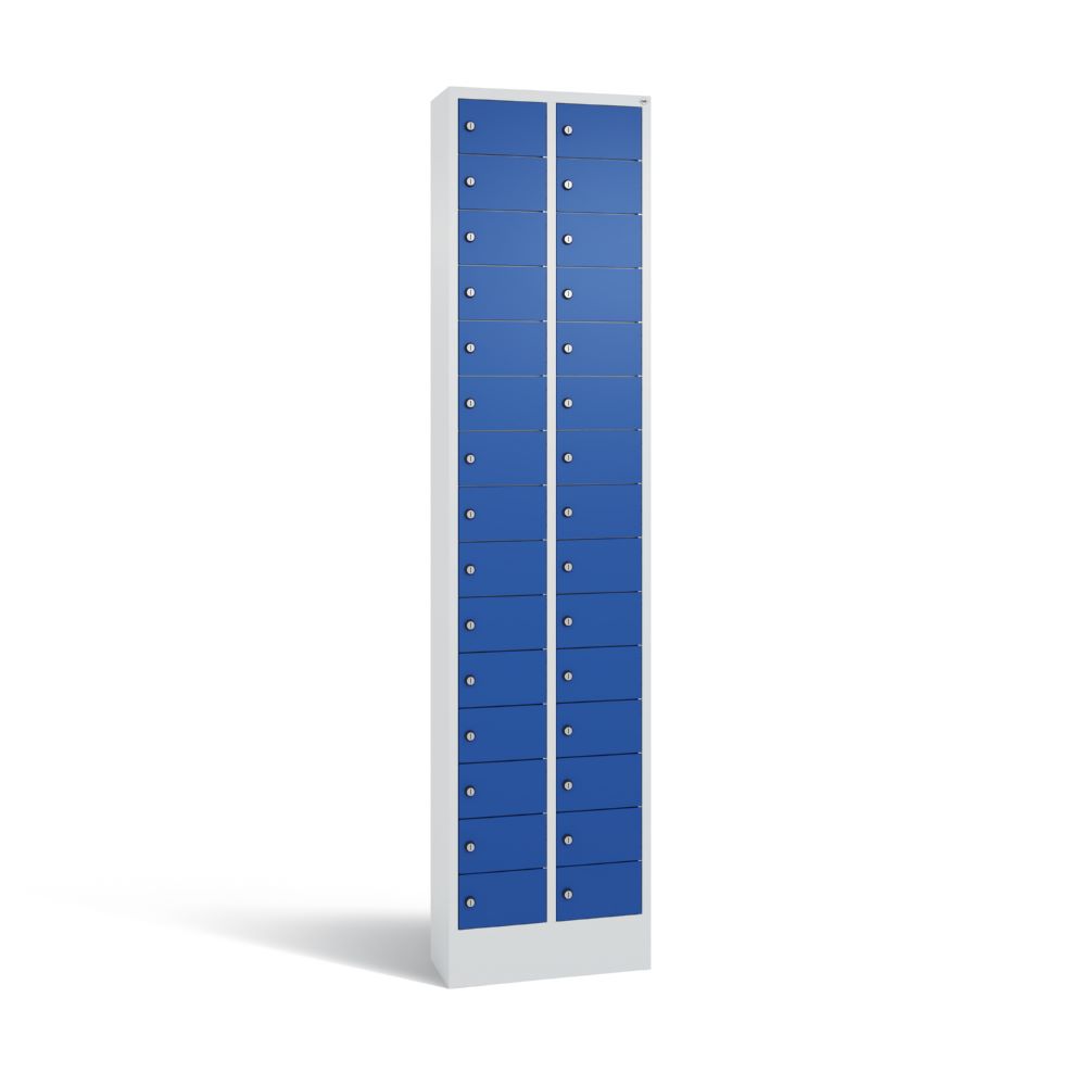 Produktbild C+P Kleingefachschrank 30 Fächer 1950 x 460 x 200 mm lichtgrau enzianblau bild 1