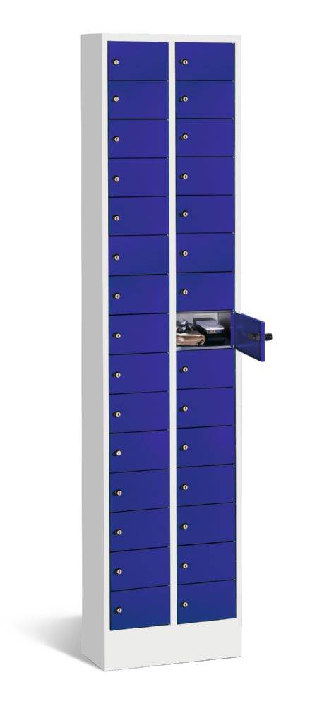 Produktbild C+P Kleingefachschrank 30 Fächer 1950 x 460 x 200 mm lichtgrau enzianblau bild 2