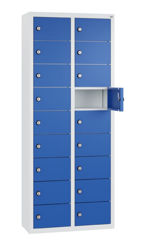 Produktbild C+P Kleingefachschrank 18 Fächer 1130 x 460 x 200 mm lichtgrau enzianblau bild 2