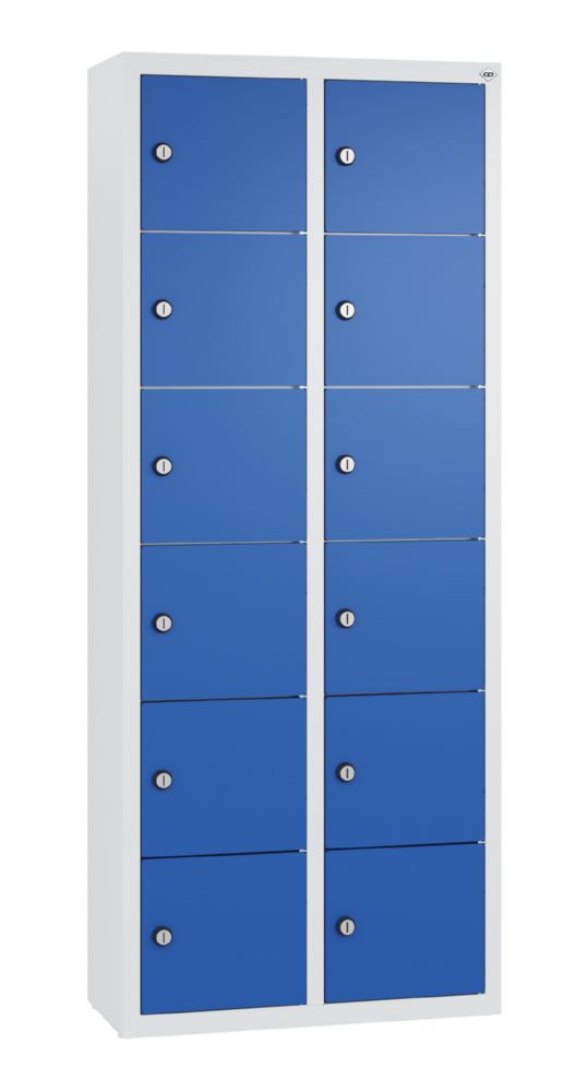 Produktbild C+P Kleingefachschrank 12 schmale Fächer in enzianblau grau 460 x 200 x 1130 mm