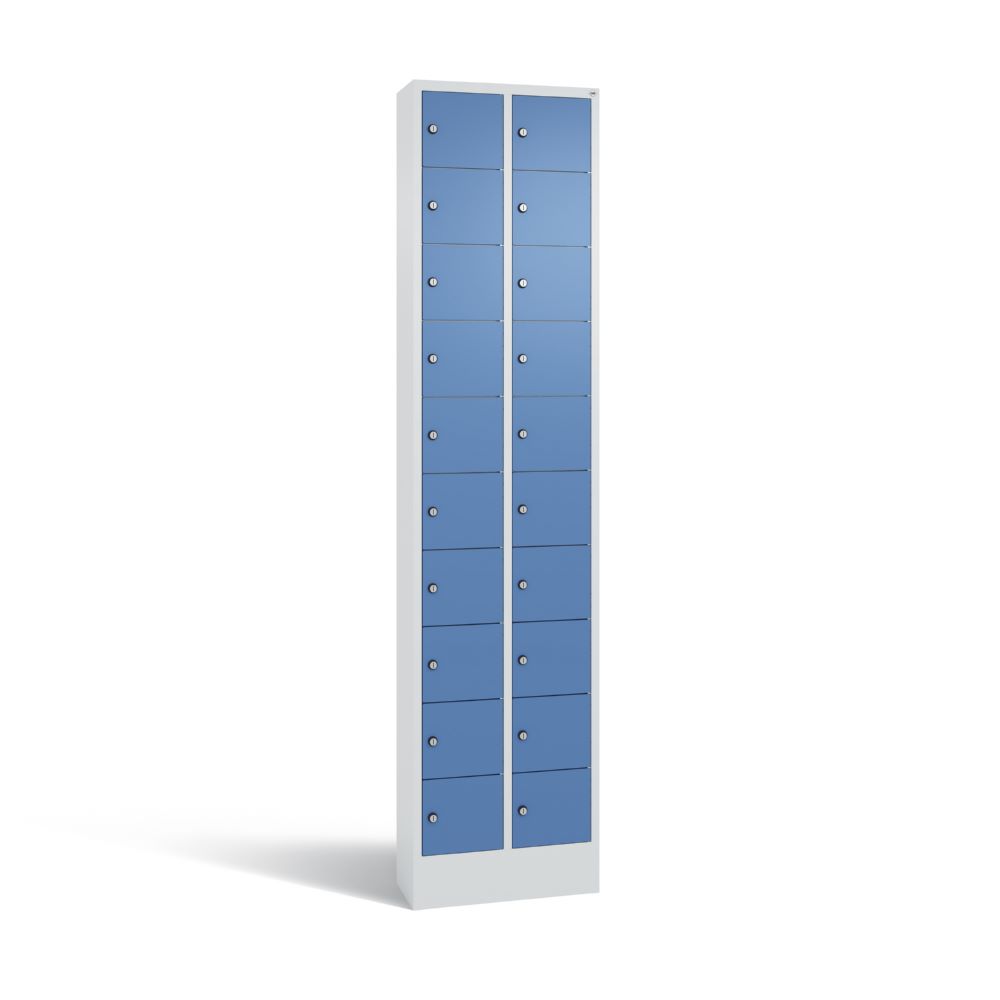 Produktbild C+P Kleingefachschrank 20 Fächer 1950 x 460 x 200 mm lichtgrau fernblau