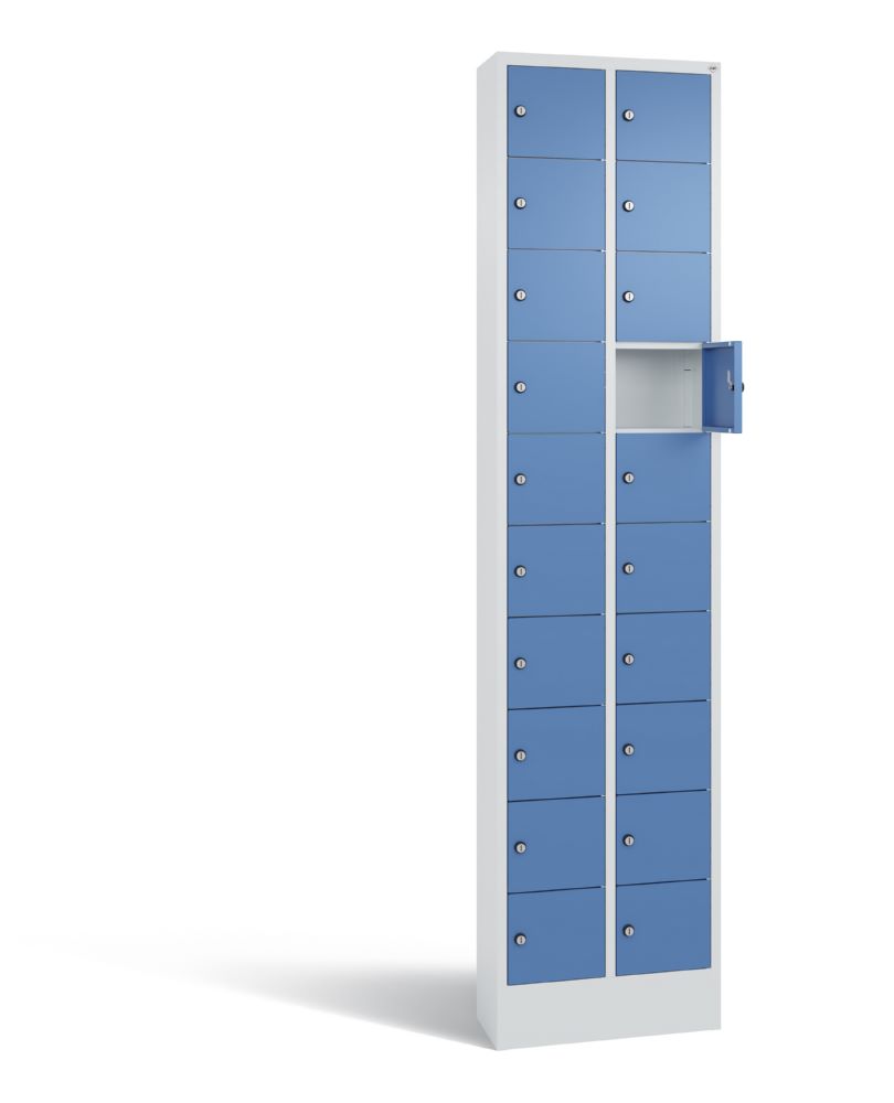 Produktbild C+P Kleingefachschrank 20 Fächer 1950 x 460 x 200 mm lichtgrau fernblau bild 2