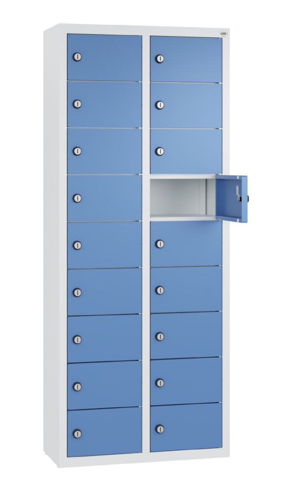 Produktbild C+P Kleingefachschrank 18 Fächer 1130 x 460 x 200 mm lichtgrau fernblau bild 2