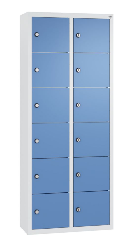 Produktbild C+P Kleingefachschrank 12 schmale Fächer grau fernblau 460 x 200 x 1130 mm