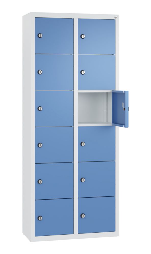 Produktbild C+P Kleingefachschrank 12 schmale Fächer grau fernblau 460 x 200 x 1130 mm bild 2