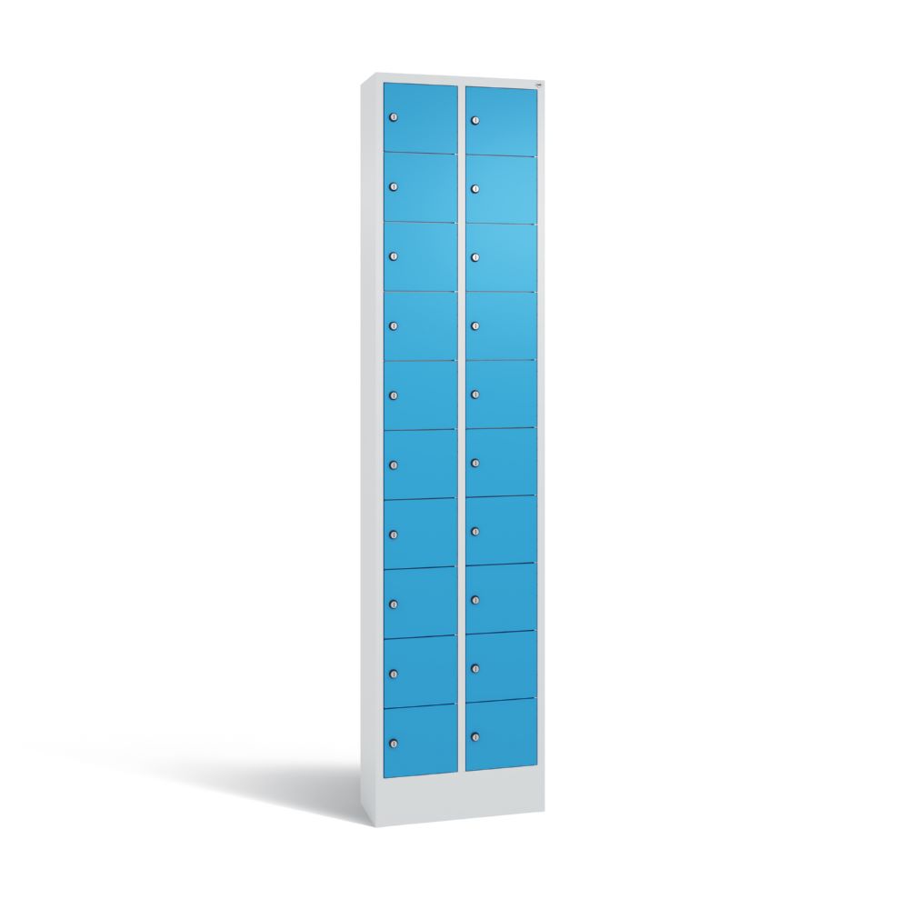 Produktbild C+P Kleingefachschrank 20 Fächer 1950 x 460 x 200 mm lichtgrau lichtblau