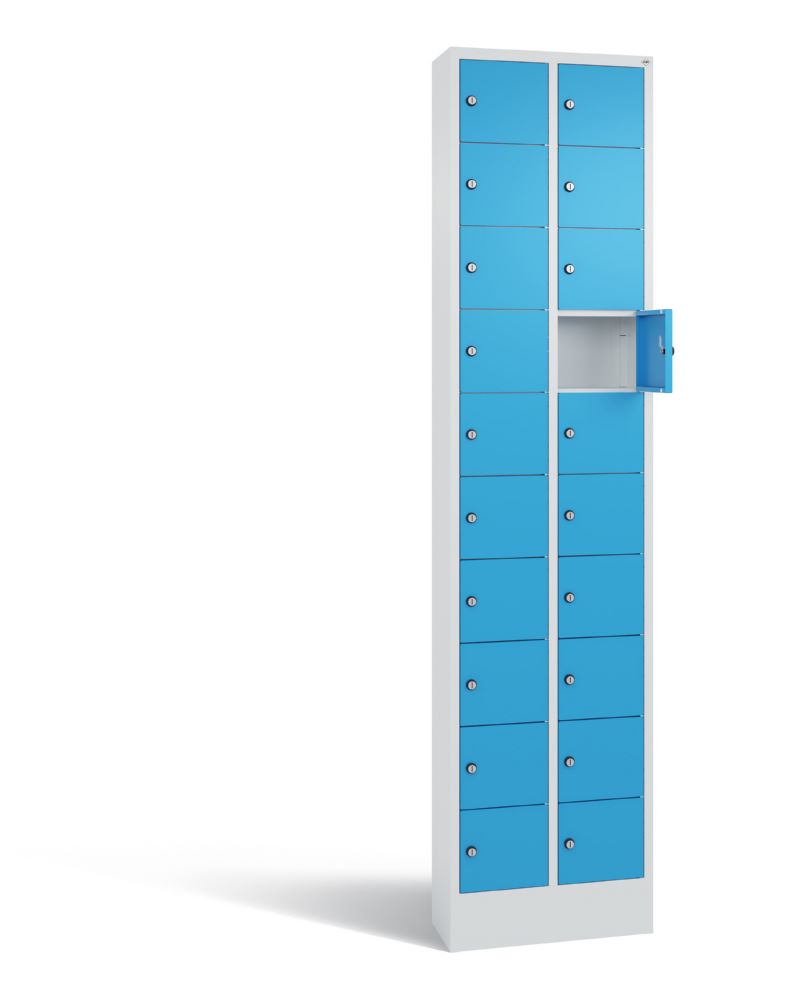 Produktbild C+P Kleingefachschrank 20 Fächer 1950 x 460 x 200 mm lichtgrau lichtblau bild 2