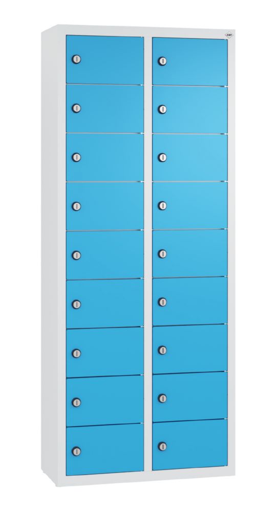 Produktbild C+P Kleingefachschrank 18 Fächer 1130 x 460 x 200 mm lichtgrau lichtblau