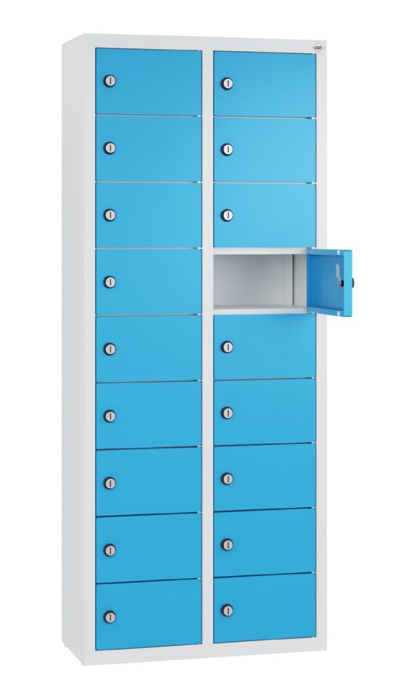 Produktbild C+P Kleingefachschrank 18 Fächer 1130 x 460 x 200 mm lichtgrau lichtblau bild 2
